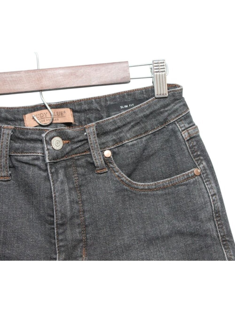 Judy Blue Jeans Size 7 28 Slim Fit Black Stretch Denim Tummy Control Preppy - Picture 6 of 12